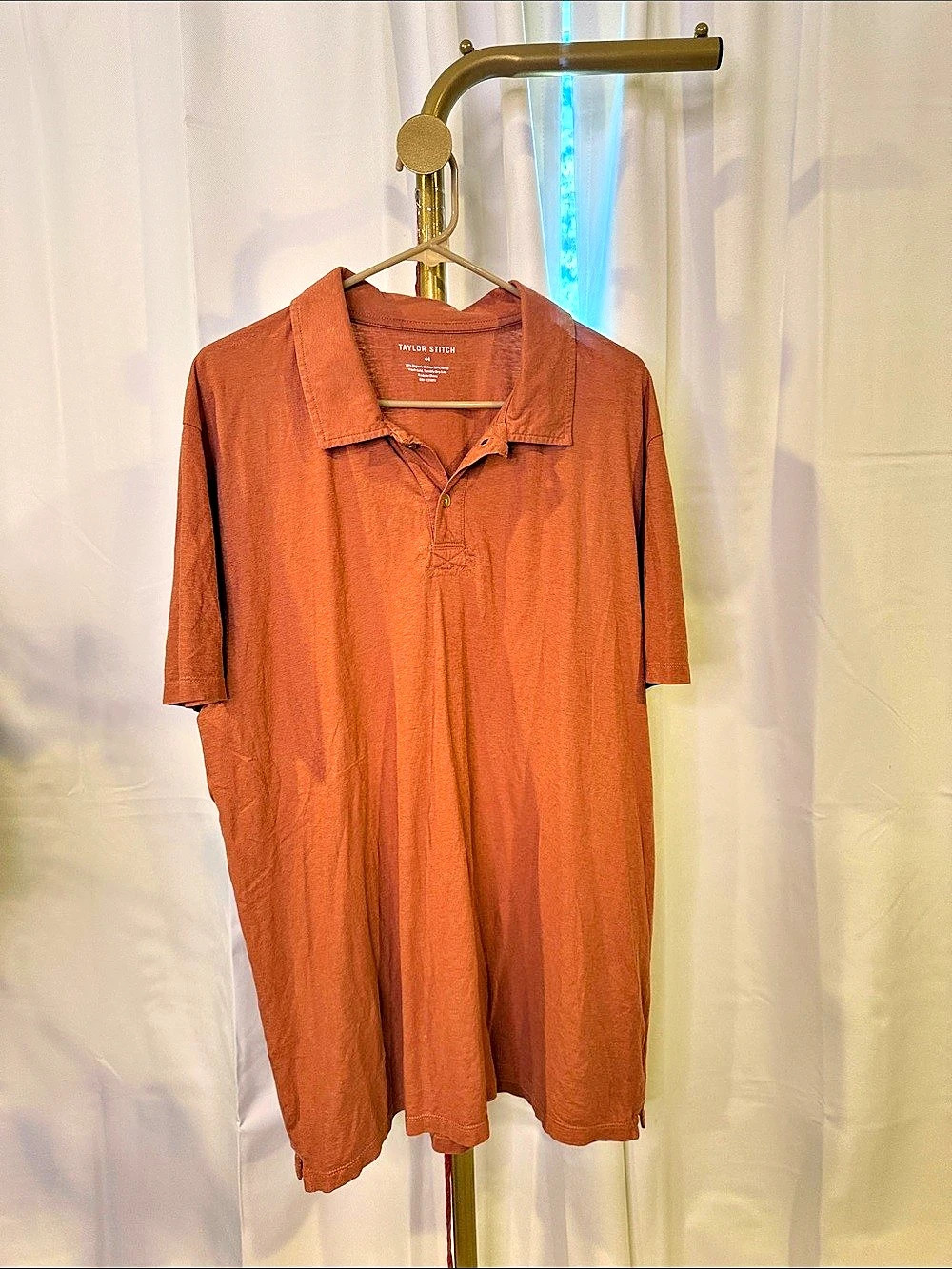 Taylor Stitch Men's Polo Shirt in Brown Size 44 Organic cotton